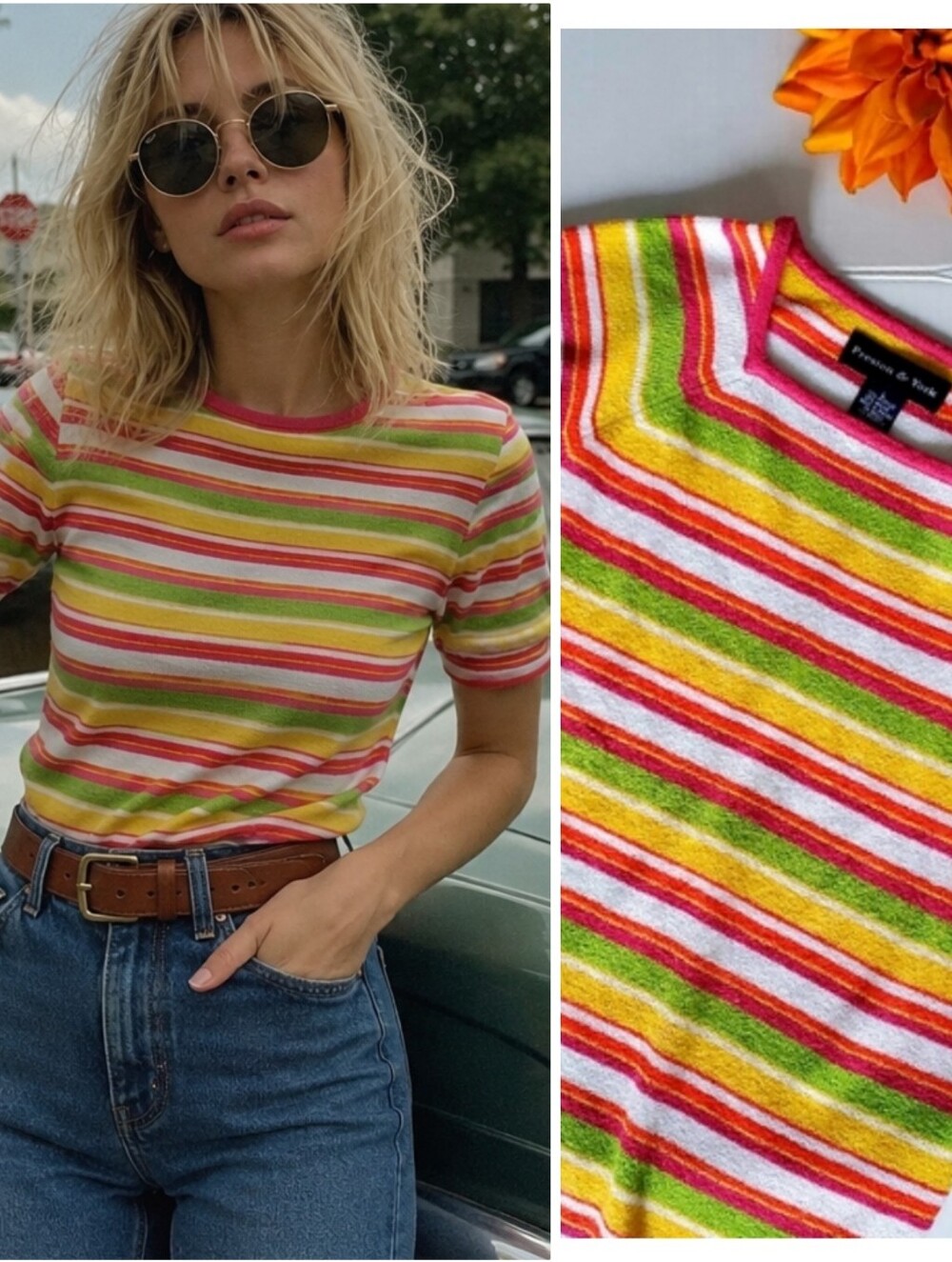 Vintage PRESTON &YORK SHORT SLEEVE TOP🐠🐠
